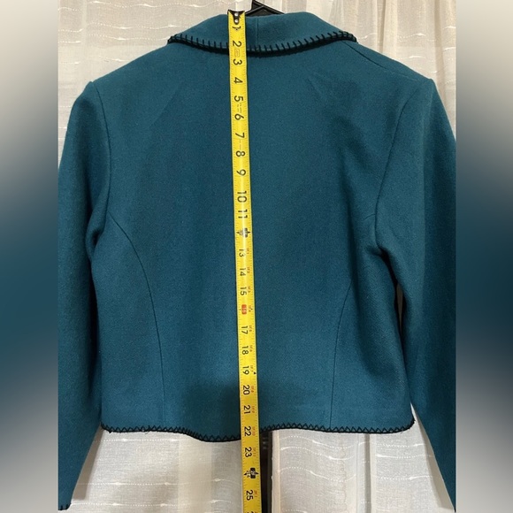 MID-WEST GARMENT CO Western Teal Wool Jacket Silver Button Canada Made vintage - Picture 5 of 7
